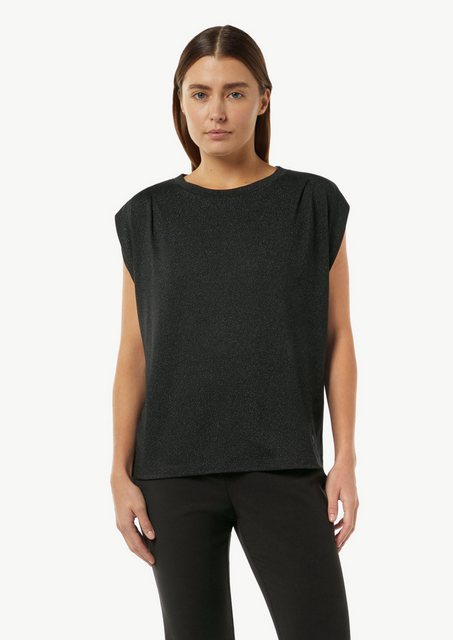 comma casual identity Shirttop Jersey-Shirt mit Faltendetail und Glitzer-Ef günstig online kaufen