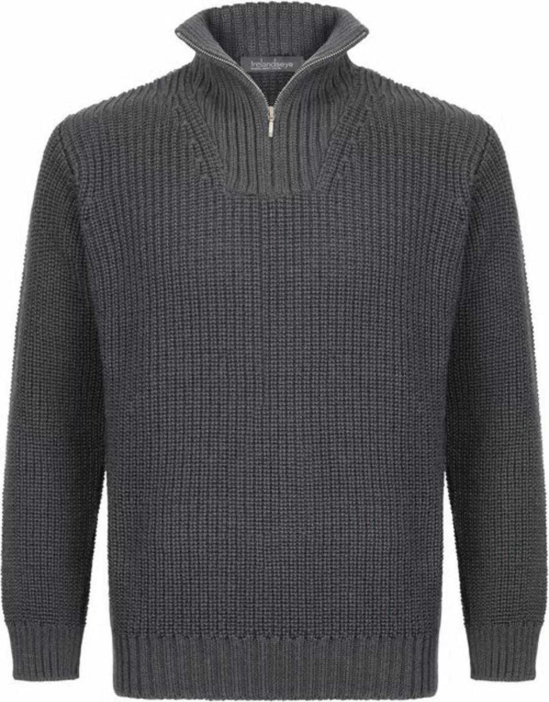 Irelandseye Wollpullover Reefer Ribbed Zip Neck Sweater Men günstig online kaufen