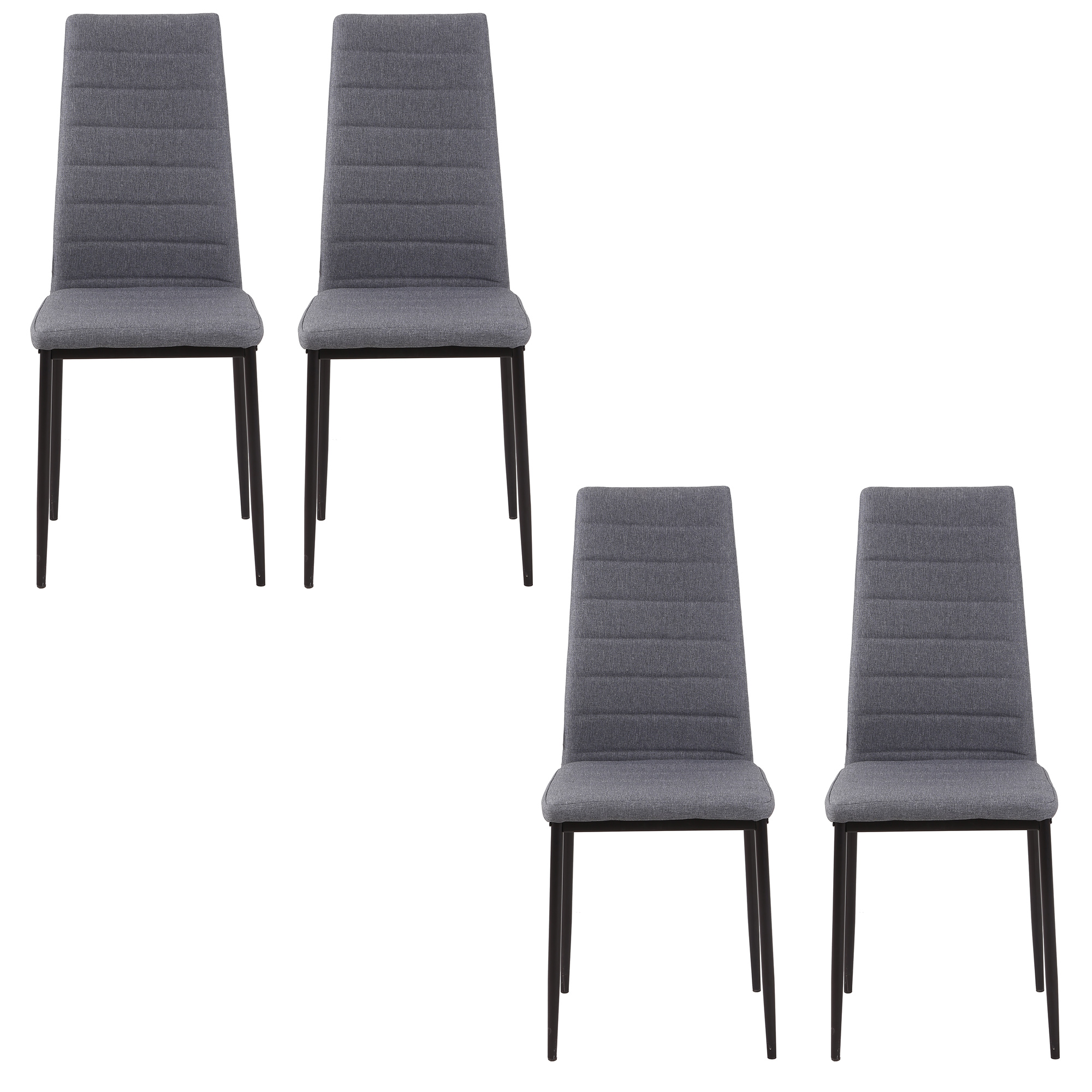 HOMCOM Set von 4 Esszimmerstühlen, gepolsterte Küchenstühle mit hoher Rücke günstig online kaufen