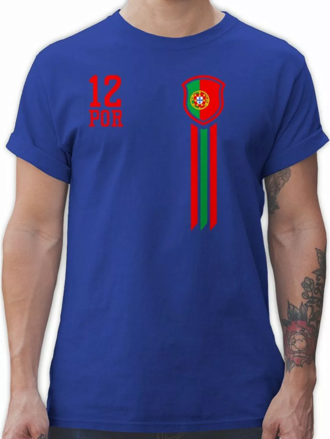 Shirtracer T-Shirt 12. Mann Portugal Fan-Shirt WM 2024 Fussball EM Fanartik günstig online kaufen