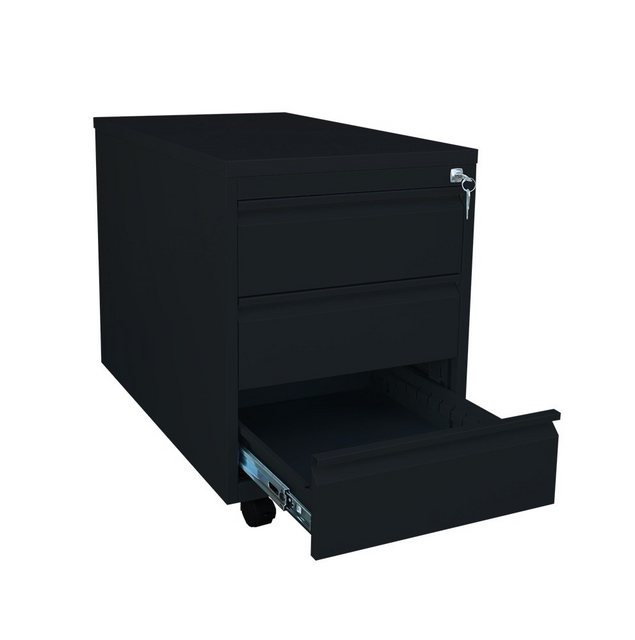 Steelboxx Fächerschrank Lüllmann® Rollcontainer, Frontgriffleiste, 3 Schubl günstig online kaufen