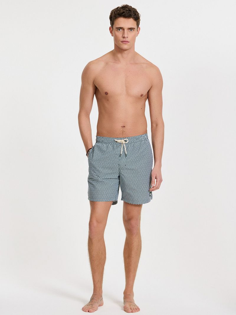Shiwi Badeshorts Mike Geo Tile Dunkelgrün - Größe L günstig online kaufen