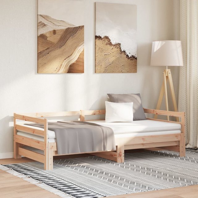 vidaXL Gästebett Gästebett Tagesbett Ausziehbar Weiß 80x200 cm Massivholz K günstig online kaufen