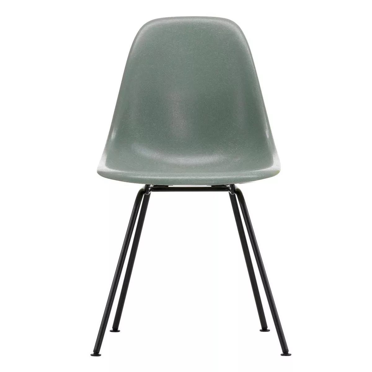 Vitra - Eames Fiberglass Side Chair DSX schwarz - meeresschaum grün/Sitzsch günstig online kaufen