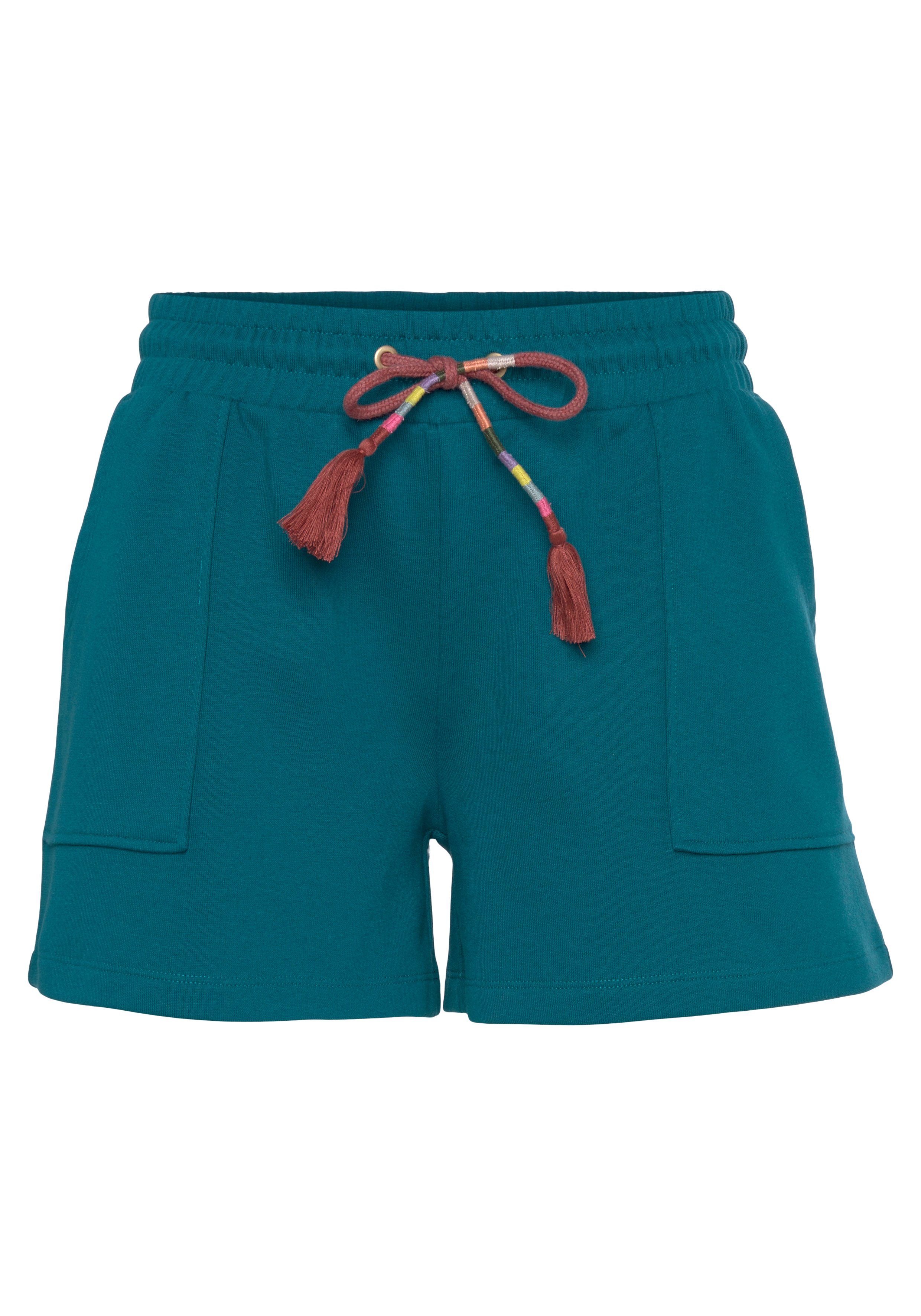 Vivance Sweatshorts, Kurze Hose mit aufgesetzten Taschen und Kontrastkordel günstig online kaufen