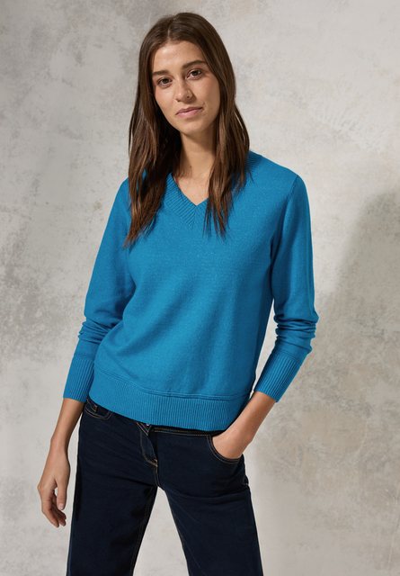 Cecil V-Ausschnitt-Pullover, im Melange Look günstig online kaufen