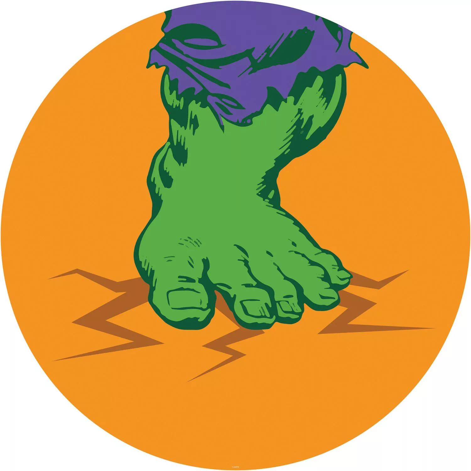 Komar Vliesfototapete Dot Avengers Hulk's Foot Pop Art selbstklebend Ø 125 günstig online kaufen