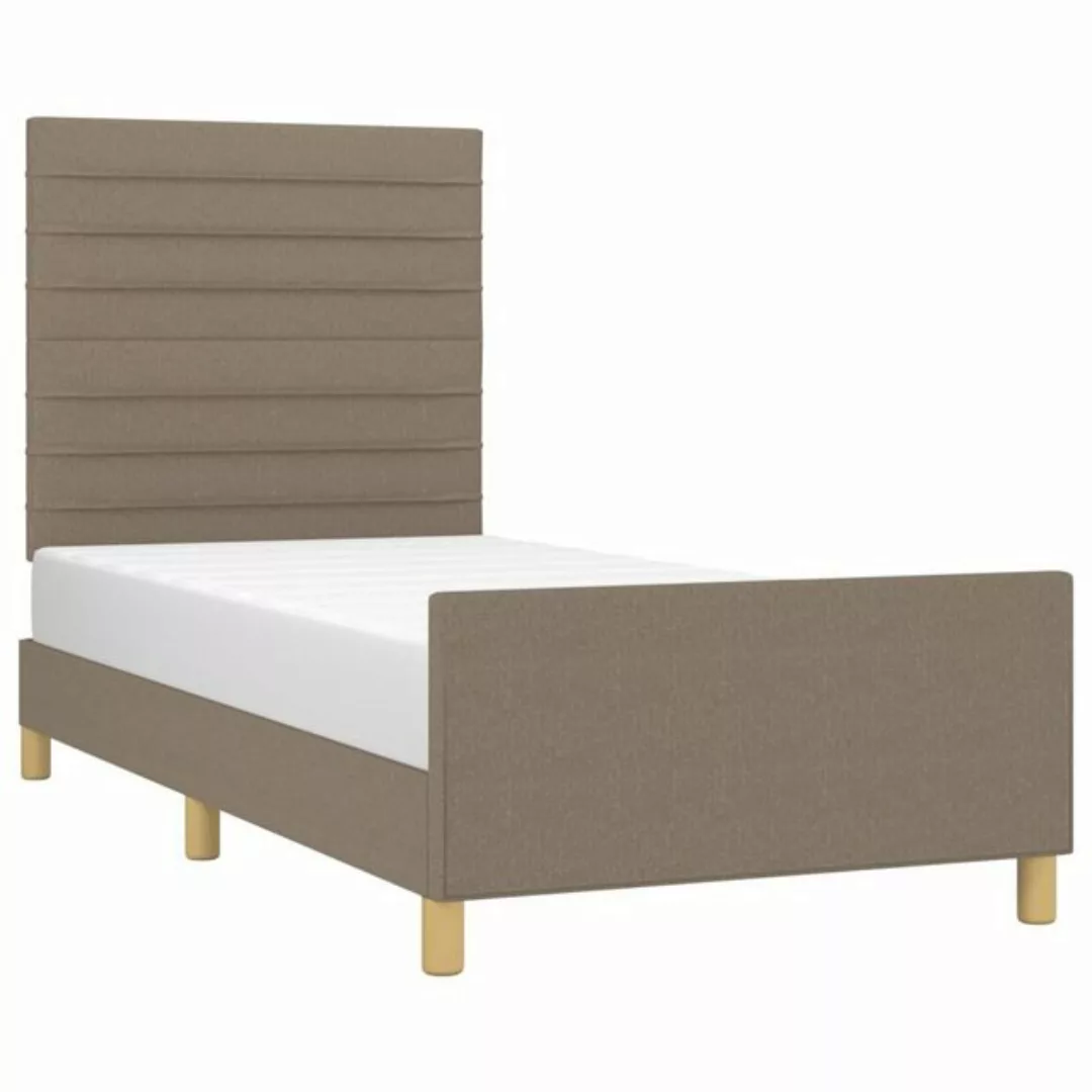 vidaXL Bett Bettgestell mit Kopfteil Taupe 90x190 cm Stoff günstig online kaufen