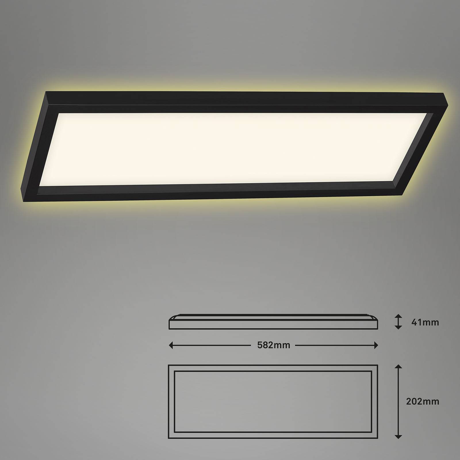 LED-Deckenlampe 7365, 58 x 20 cm, schwarz günstig online kaufen