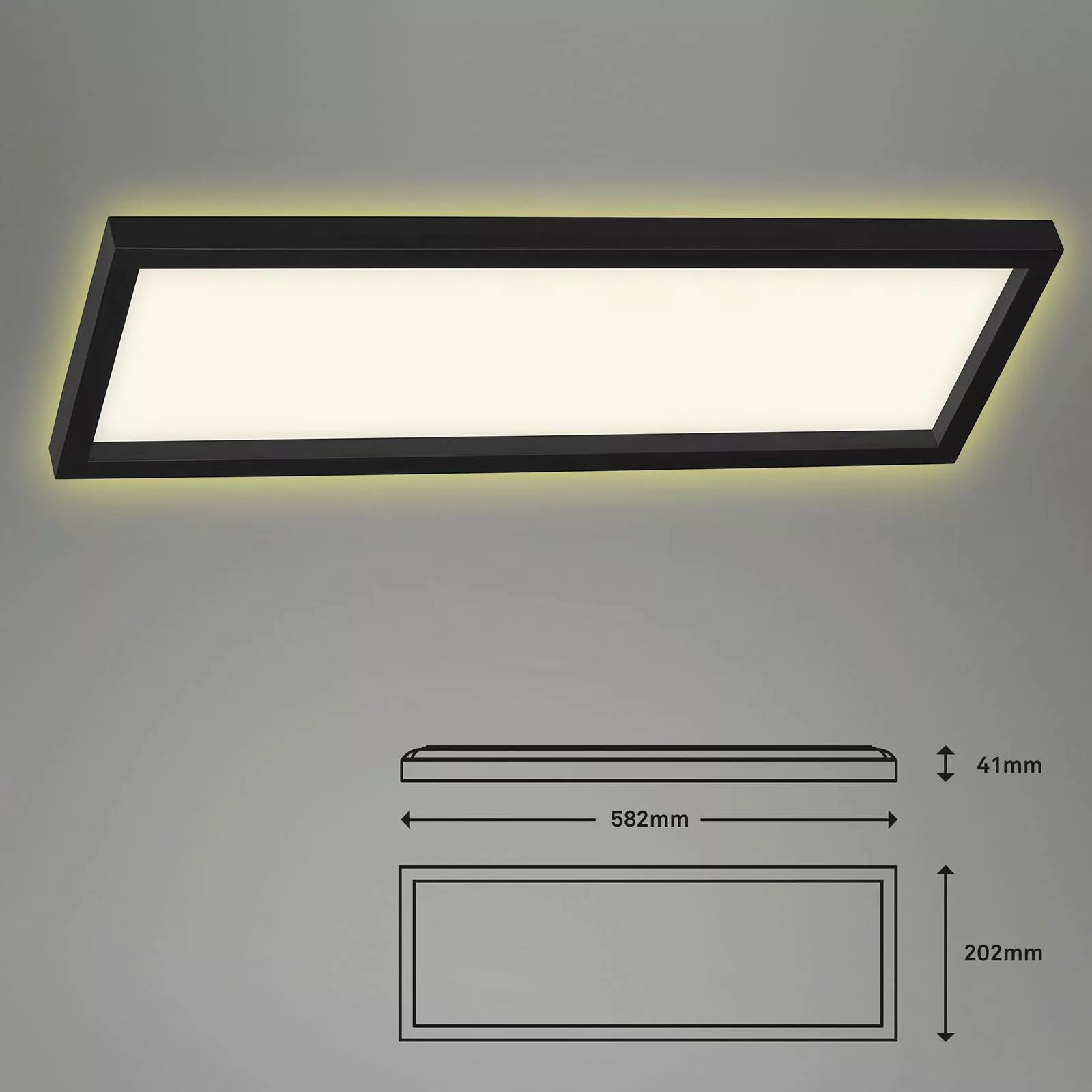 LED-Deckenlampe 7365, 58 x 20 cm, schwarz günstig online kaufen