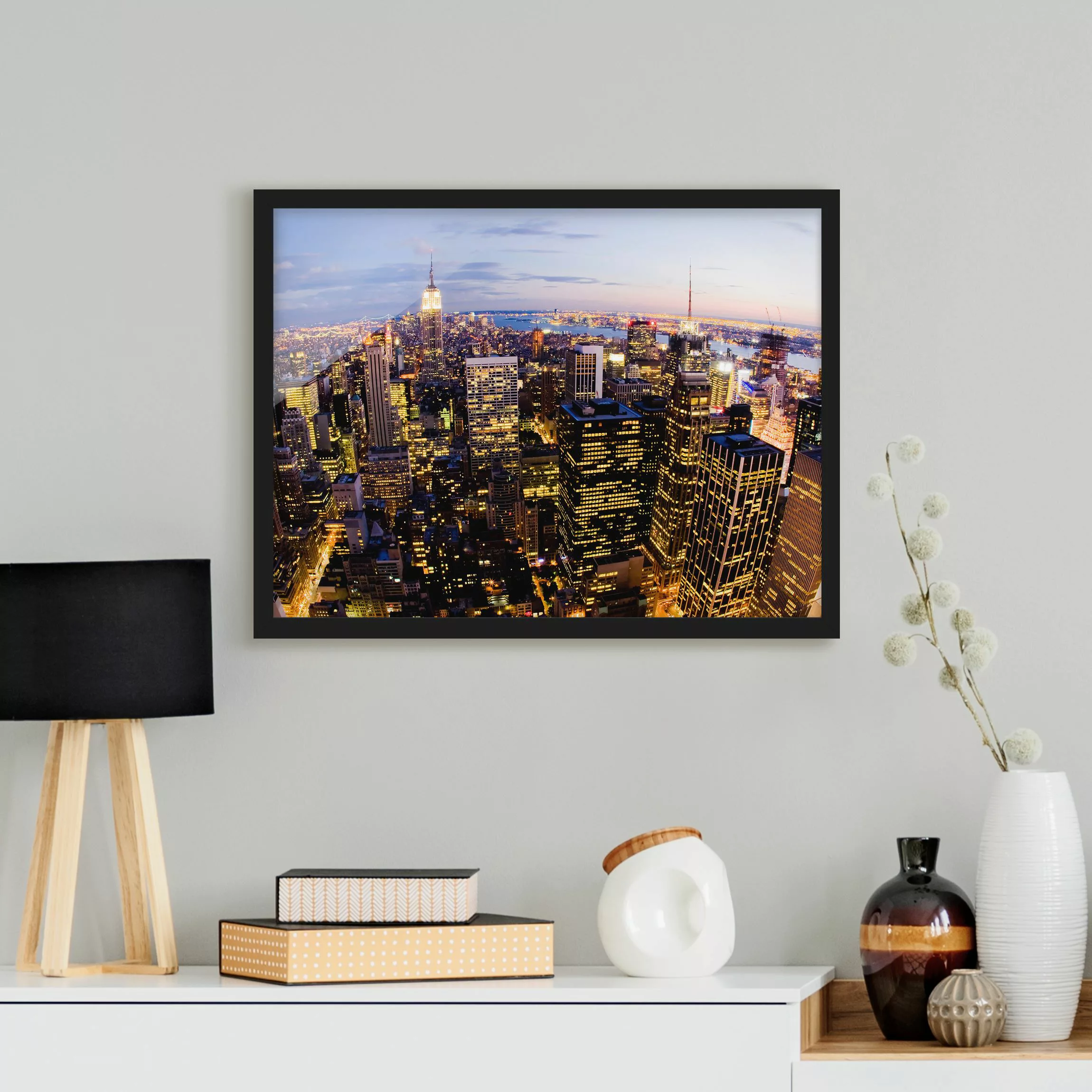 Bild mit Rahmen Architektur & Skyline - Querformat New York Skyline bei Nac günstig online kaufen