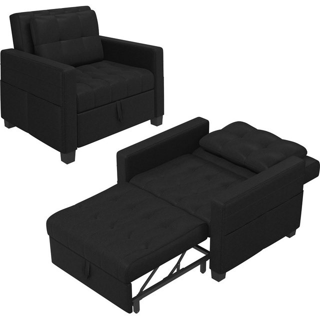 Yaheetech Schlafsofa, ausziehbarer Sessel Schlafstuhl bis 136 kg Belastbar günstig online kaufen