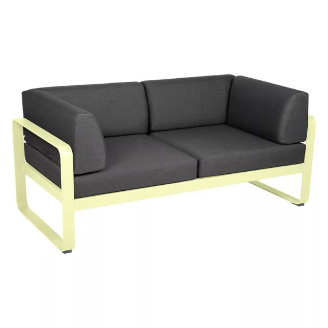 Bellevie 2-Sitzer Club Sofa A6 Zitronensorbet A3 Graphitgrau günstig online kaufen