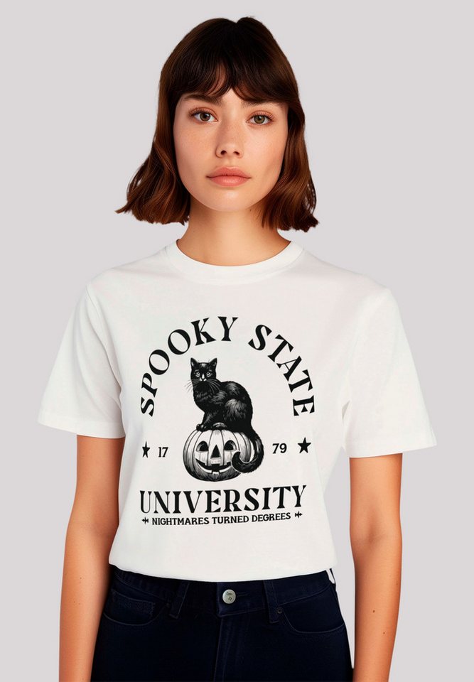 F4NT4STIC T-Shirt Halloween University Spooky state cat Premium Qualität, H günstig online kaufen