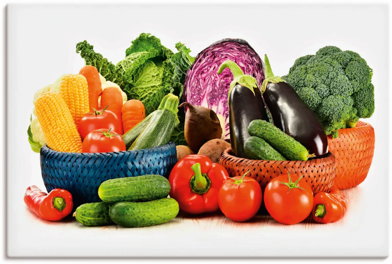 Artland Leinwandbild "Gemüse Stillleben III", Lebensmittel, (1 St.), auf Ke günstig online kaufen