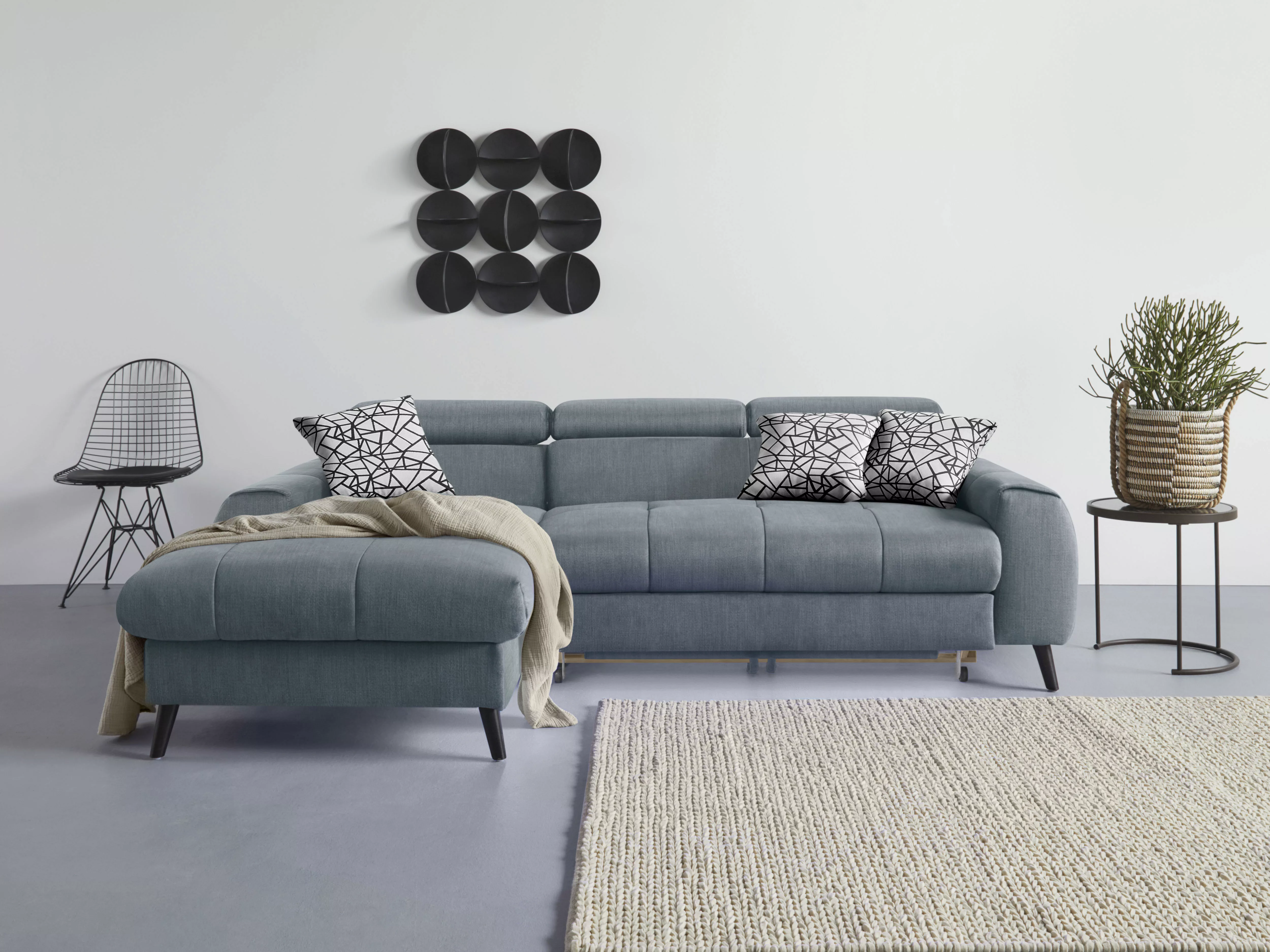 COTTA Ecksofa "Mia L-Form", 3-tlg.-Kissen-Set, Recamiere, wahlweise mit ode günstig online kaufen