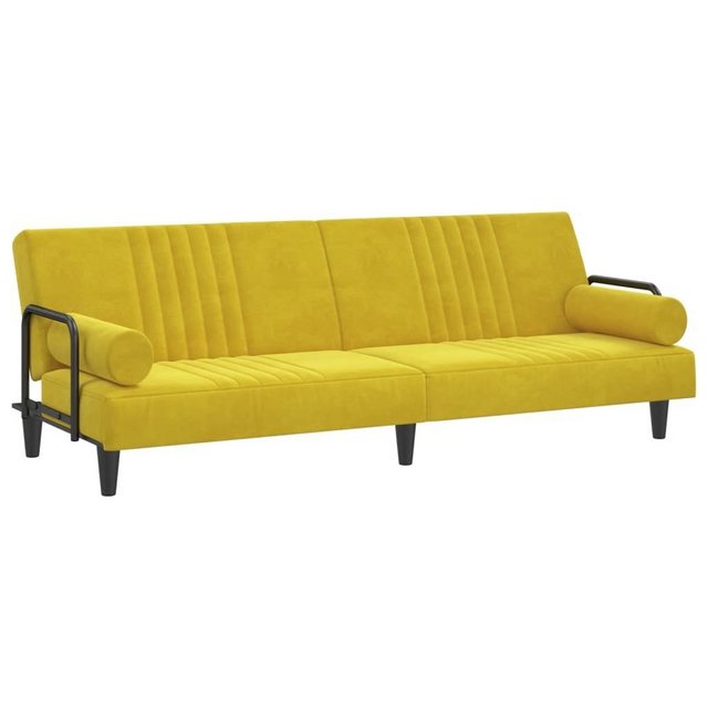 vidaXL Sofa Schlafsofa mit Armlehnen Gelb Samt Schlafcouch Couch Sofa günstig online kaufen