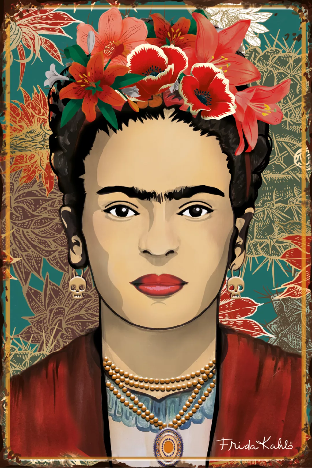 LuckyLinde Wanddekoobjekt "Frida Kahlo - Blumenkranz", (1 St.), Exklusive J günstig online kaufen