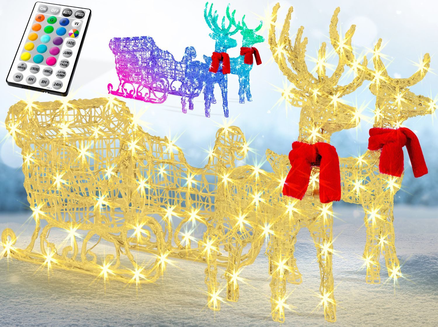 KESSER Weihnachtsfigur, 240er LED Rentiere Schlitten günstig online kaufen