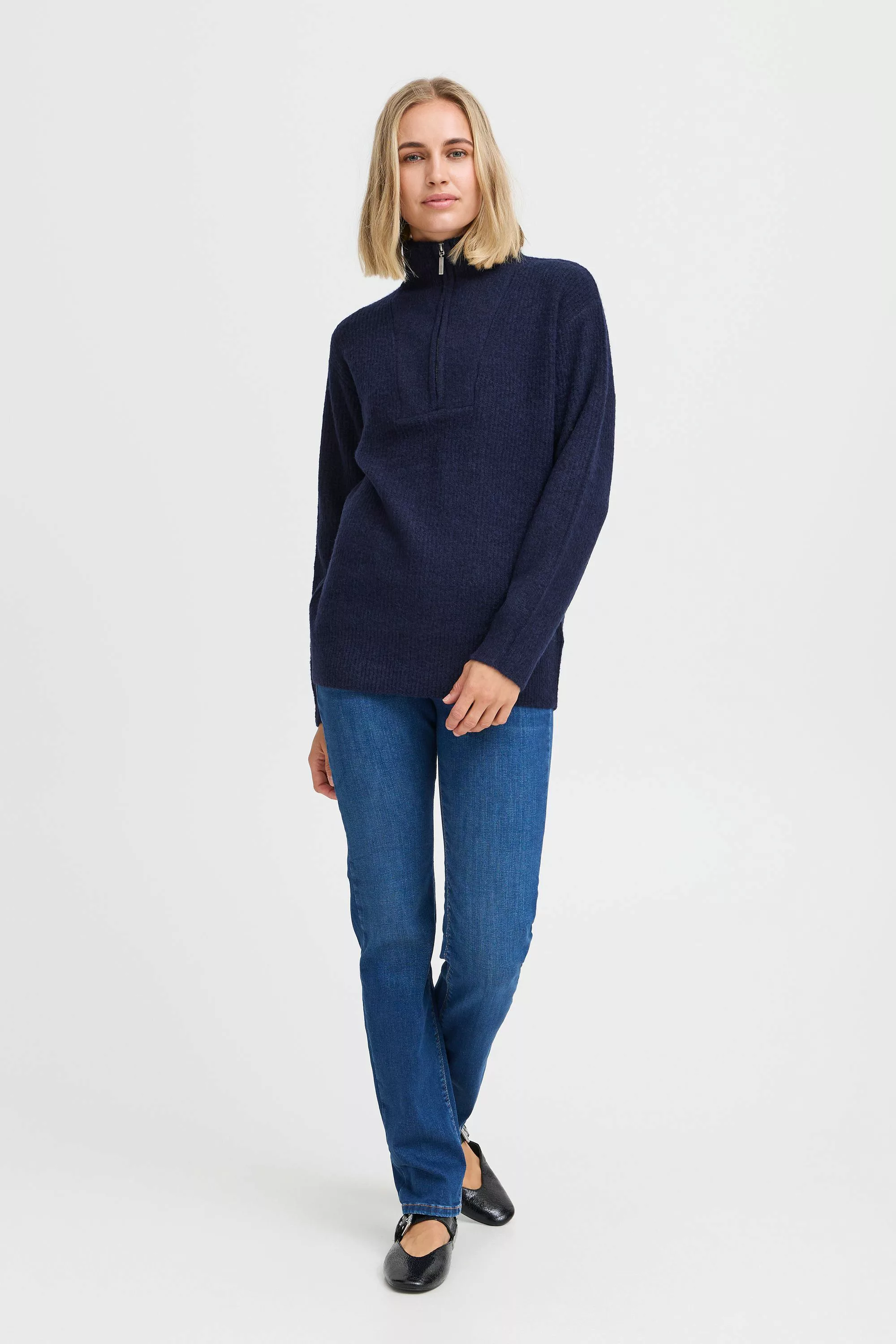 Pulz Jeans Strickpullover "Strickpullover PZASTRA Zipper Roll Neck Pullover günstig online kaufen