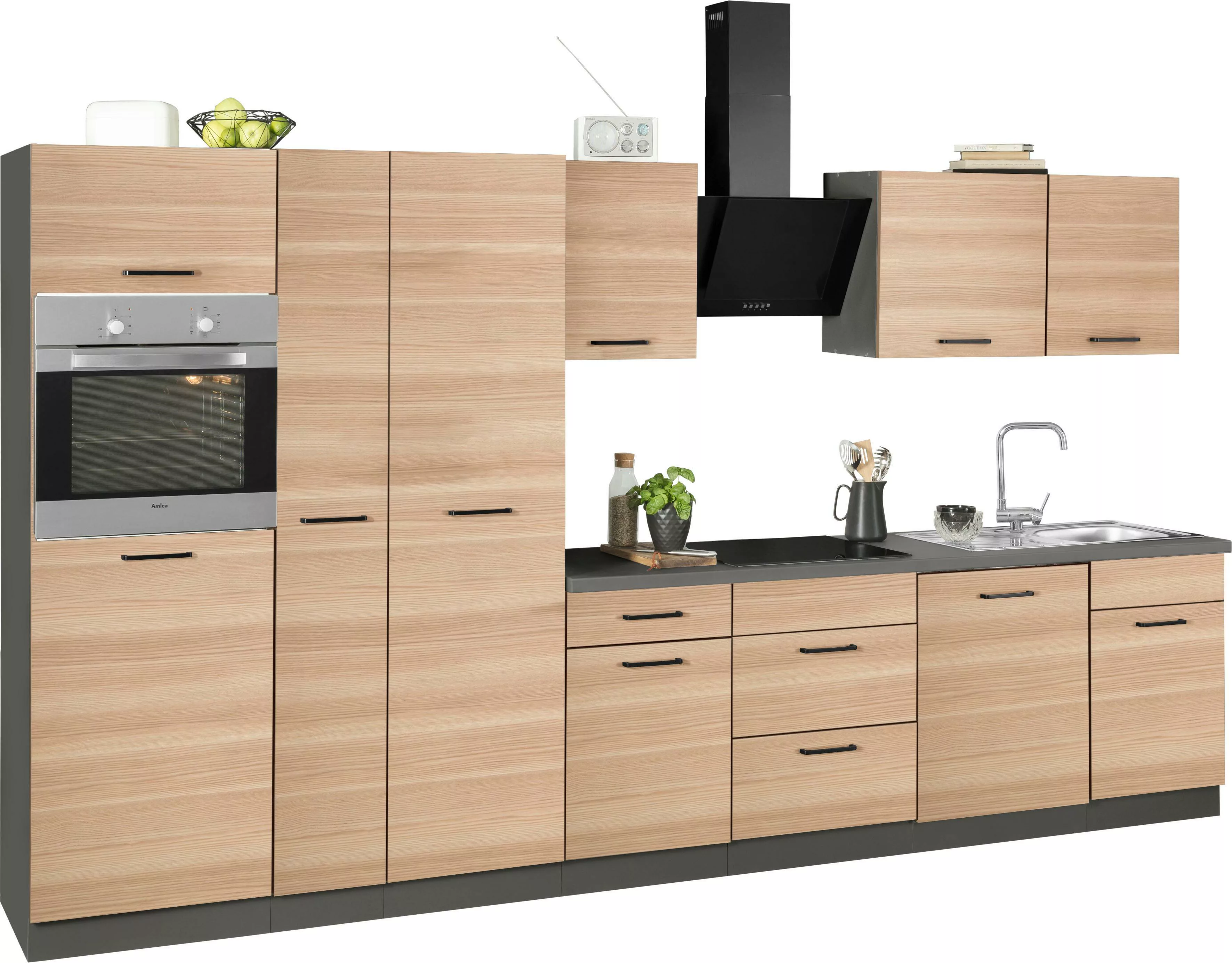 wiho Küchen Küchenzeile "Esbo", mit E-Geräten, Breite 360 cm günstig online kaufen