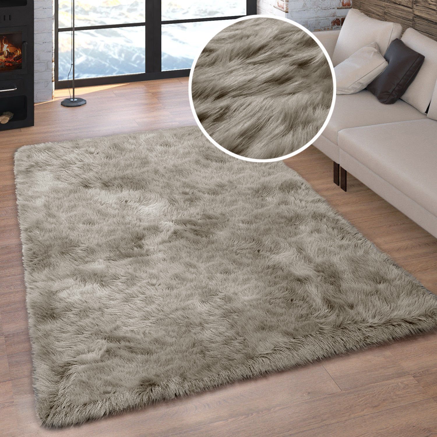 my home Hochflor-Teppich Valeria, Fellteppich, kuschelig, günstig online kaufen