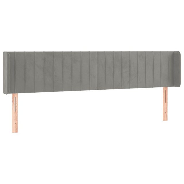 vidaXL Bett, Kopfteil mit Ohren Hellgrau 163x16x78/88 cm Samt günstig online kaufen