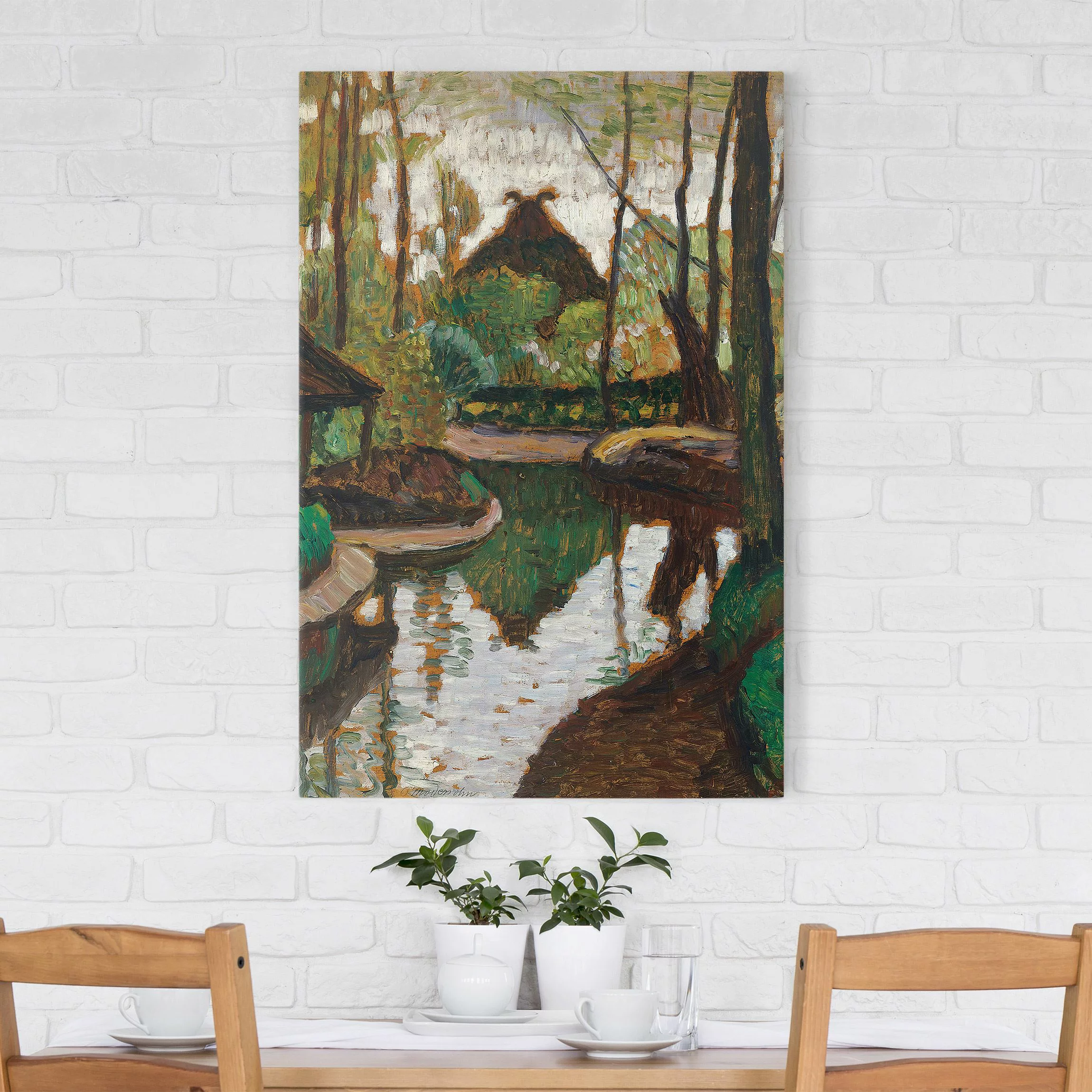 Leinwandbild Kunstdruck - Hochformat Otto Modersohn - Frühling an der Wümme günstig online kaufen