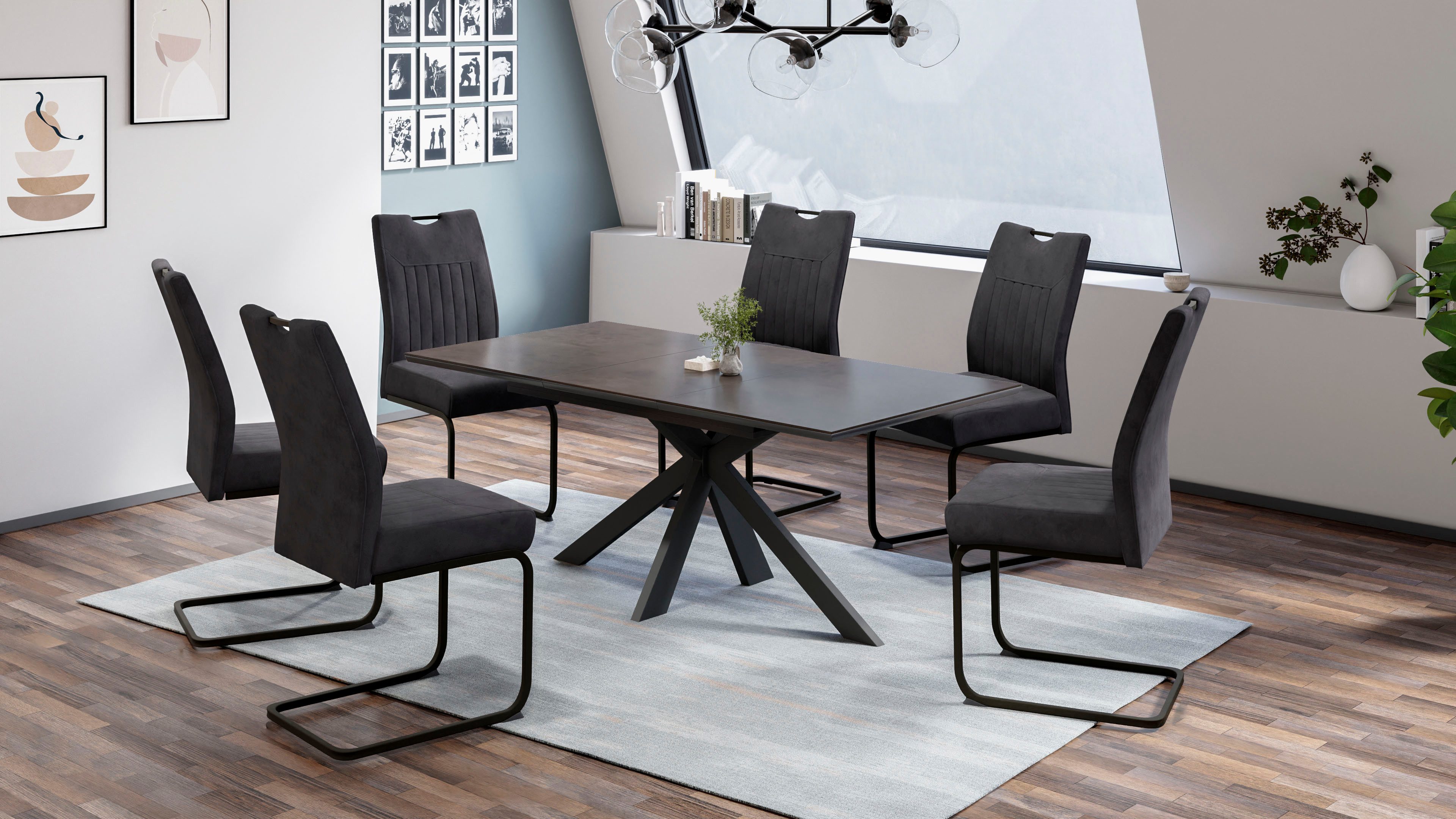 HELA Essgruppe "MAIN", (7 tlg.), Tisch 140-180 cm, Synchronauszug, Stuhl XL günstig online kaufen