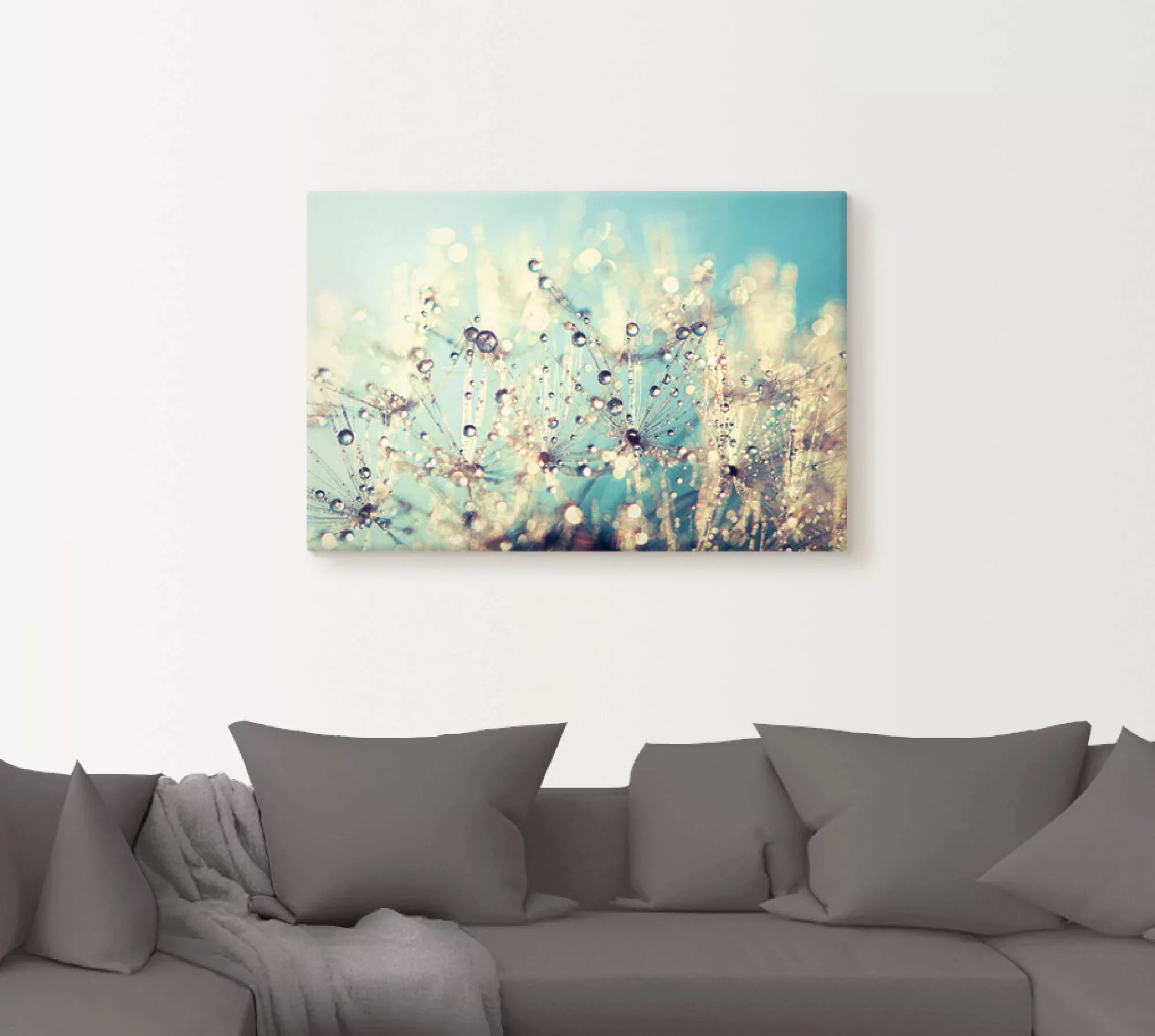 Artland Leinwandbild »Pusteblume benetzt mit Tautropfen«, Blumen, (1 St.), günstig online kaufen