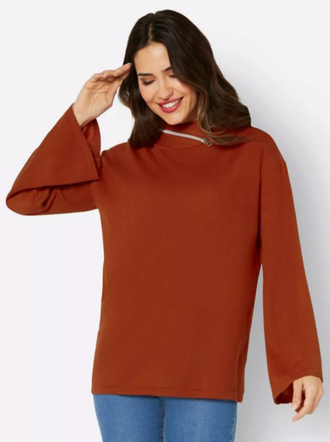 Sieh an! Strickpullover Stehkragen-Pullover günstig online kaufen