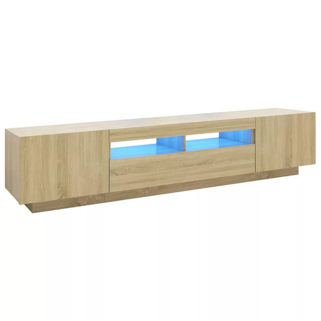 Tv-schrank Mit Led-leuchten Sonoma-eiche 200x35x40 Cm günstig online kaufen