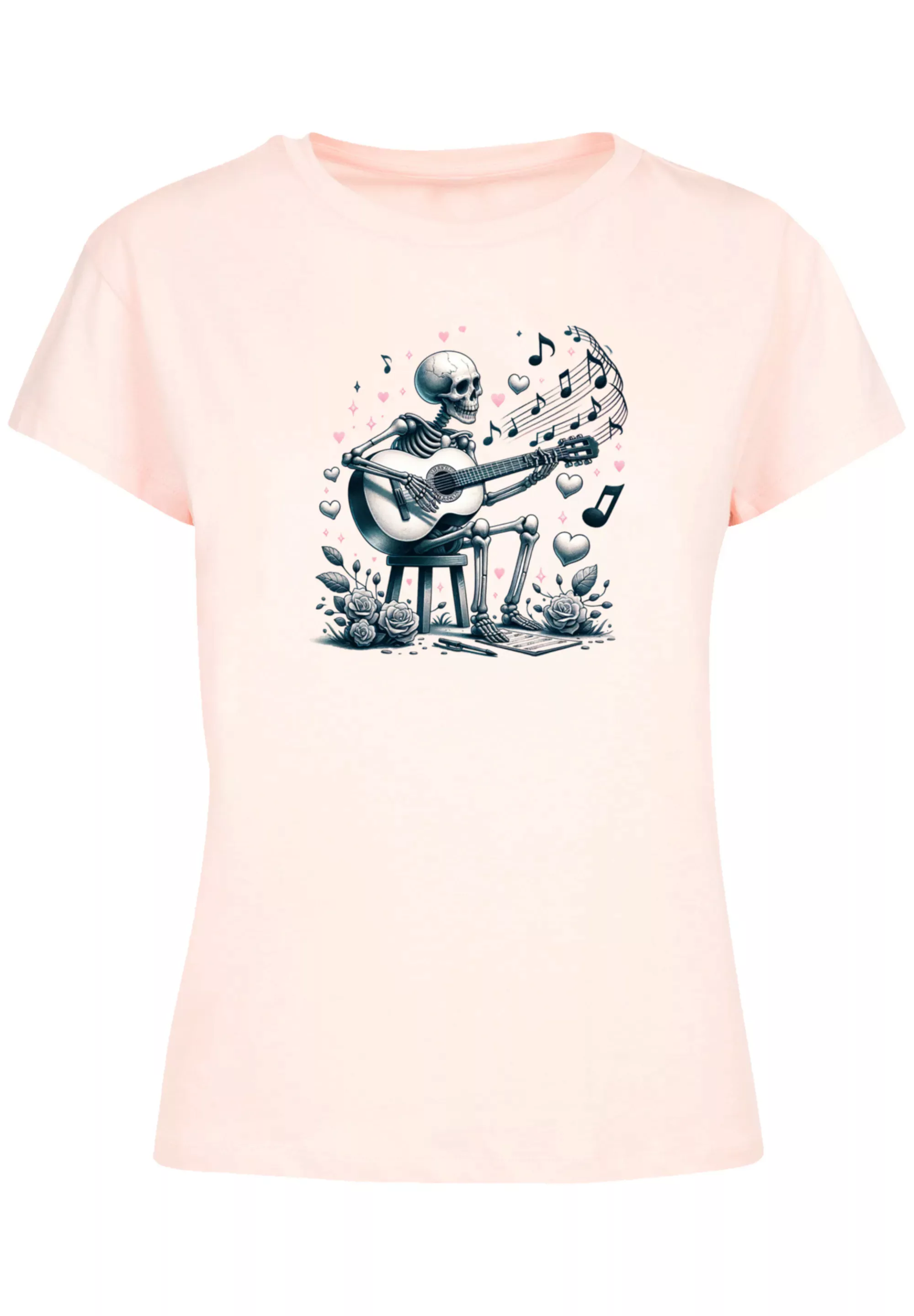 F4NT4STIC T-Shirt "Skelett spielt Gitarre, Musik, Liebe", Premium Qualität günstig online kaufen