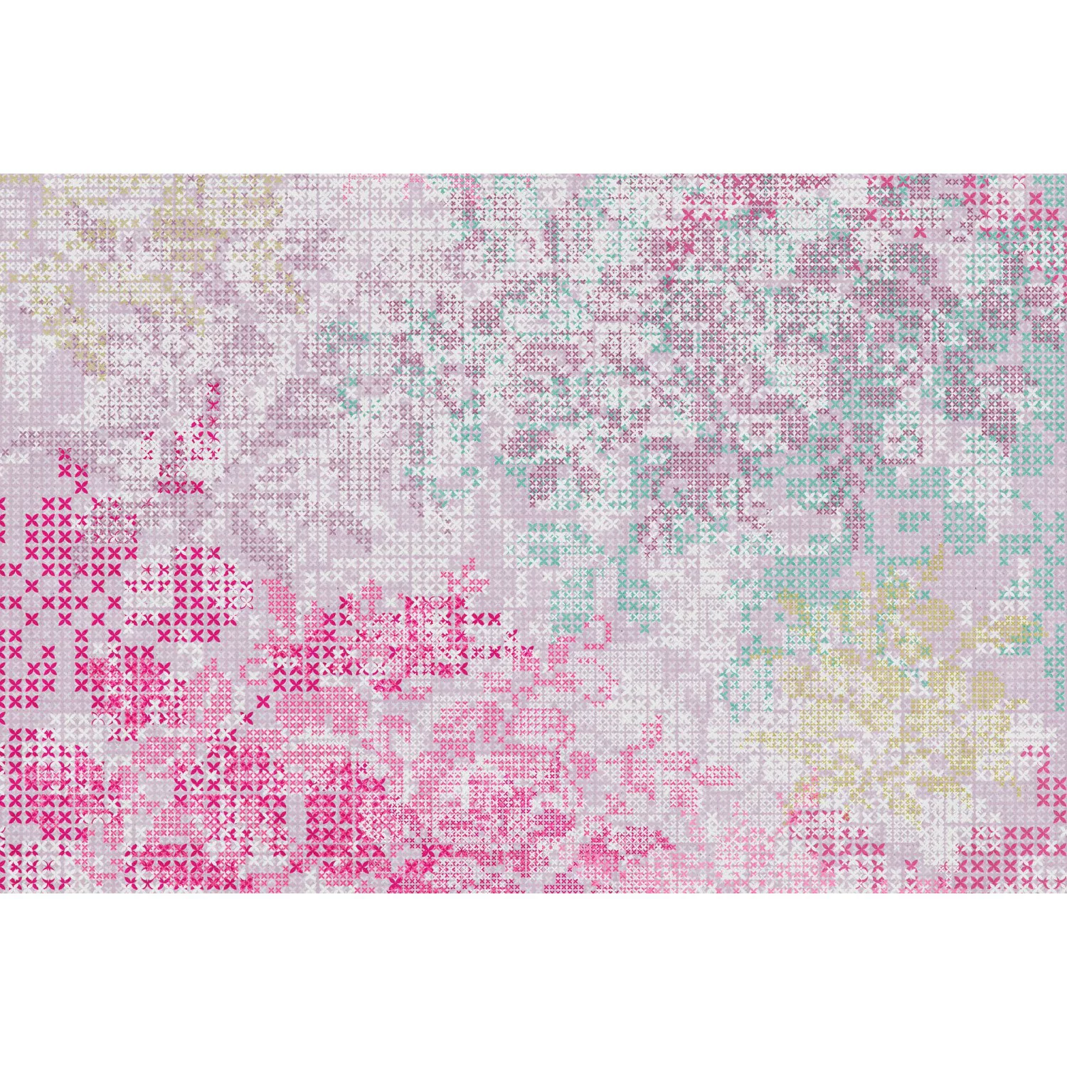 Fototapete Grafik Abstrakt Rosa Türkis Bunt  4,00 m x 2,70 m FSC® günstig online kaufen