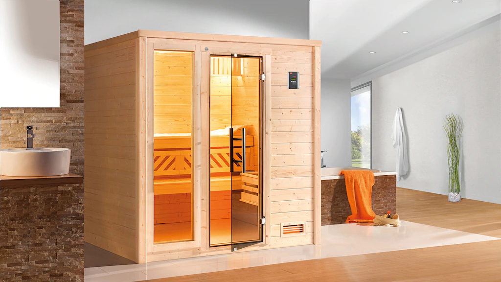 weka Sauna »Massivholzsauna BERGEN 1.8«, Blockbohlen, naturbelassenes Ficht günstig online kaufen