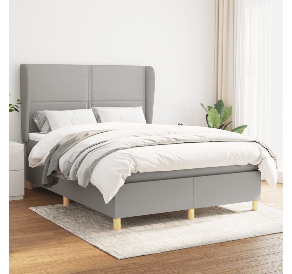 vidaXL Boxspringbett Boxspringbett mit Matratze Dunkelbraun 140x190 cm Stof günstig online kaufen