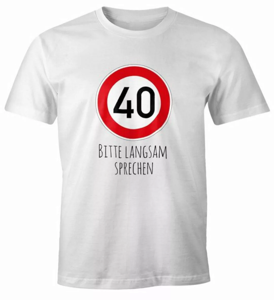 MoonWorks Print-Shirt Herren T-Shirt Geburtstag 60 Straßenschild Tempolimit günstig online kaufen