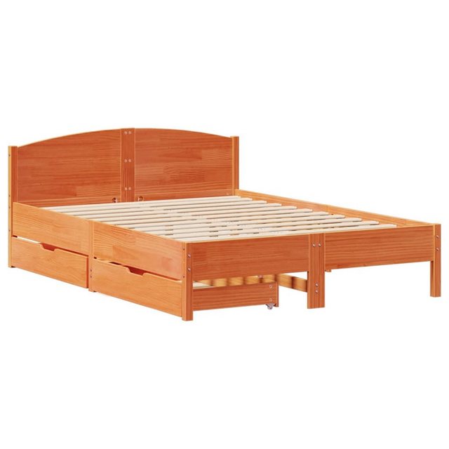 vidaXL Bett Massivholzbett ohne Matratze Wachsbraun 120x200 cm Kiefernholz günstig online kaufen