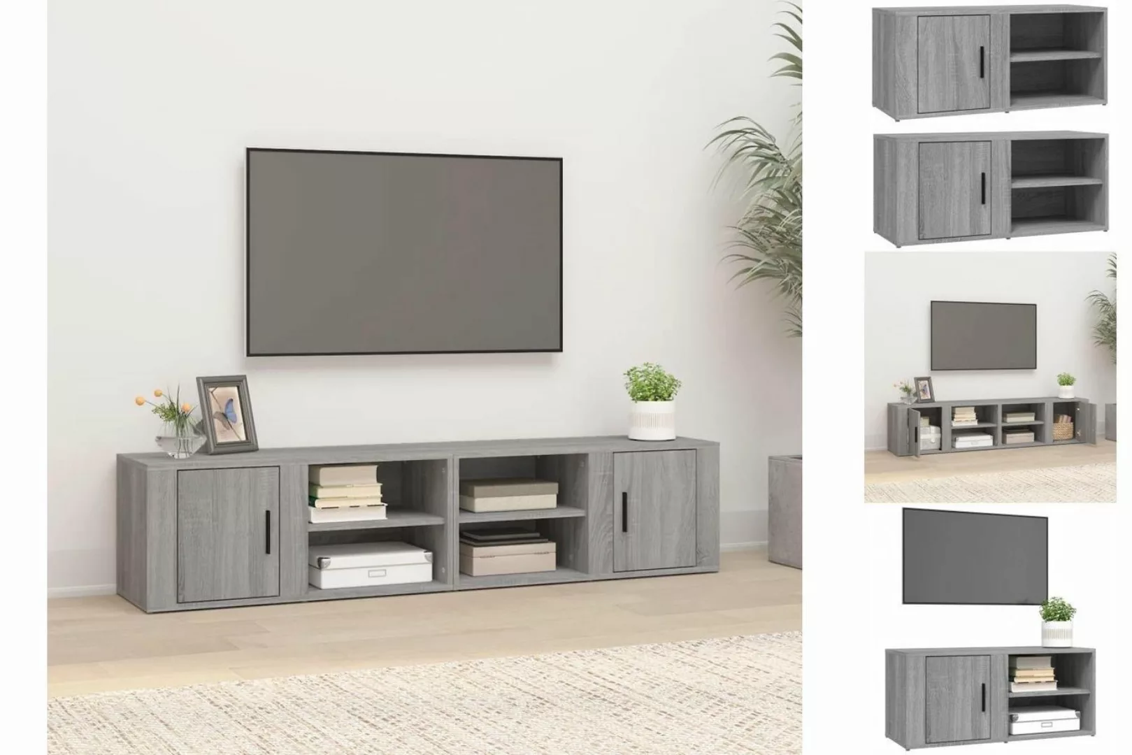 vidaXL TV-Schrank TV-Schränke 2 Stk Grau Sonoma 80x31,5x36 cm Spanplatte TV günstig online kaufen