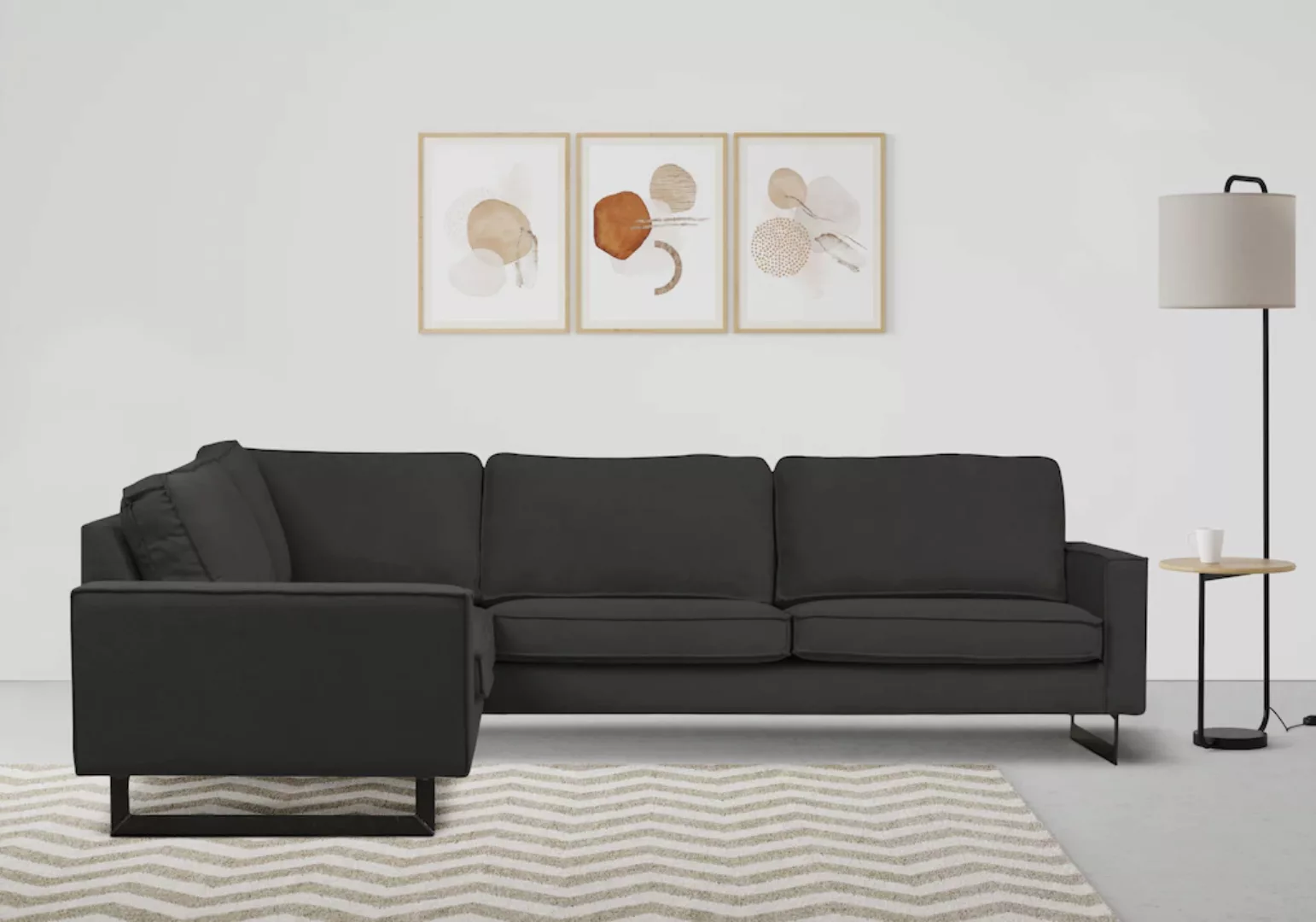 Places of Style Ecksofa "Pinto, 250/290 cm, langer Schenkel, XXL, Ottomane" günstig online kaufen