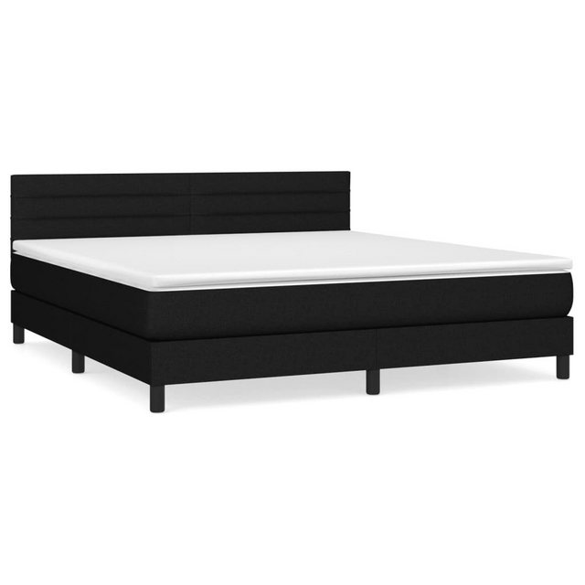 vidaXL Bettgestell Boxspringbett mit Matratze Schwarz 160x200 cm Stoff Bett günstig online kaufen