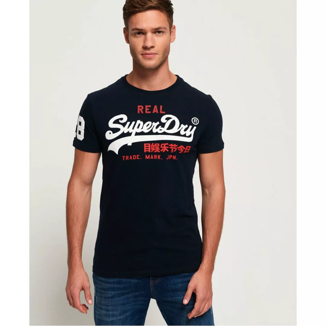 Superdry Vintage Logo Tri Kurzarm T-shirt 2XS Eclipse Navy günstig online kaufen