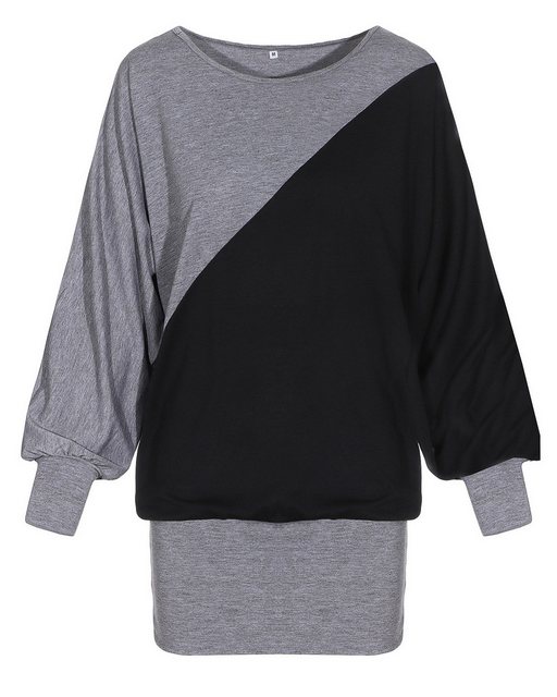 Mississhop Fledermauspullover Damen Bluse Longshirt Tunika mit ¾ ÄRMELN S M günstig online kaufen