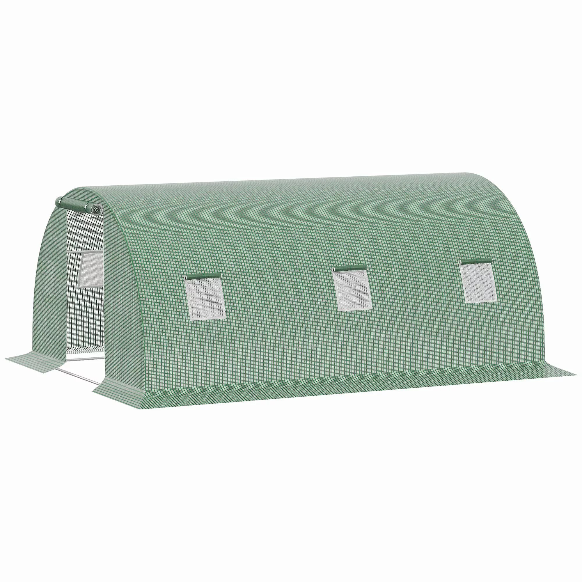 Outsunny Foliengewächshaus Polytunnel 4,5x3m  Begehbar, 6 Fenster, Frostsch günstig online kaufen