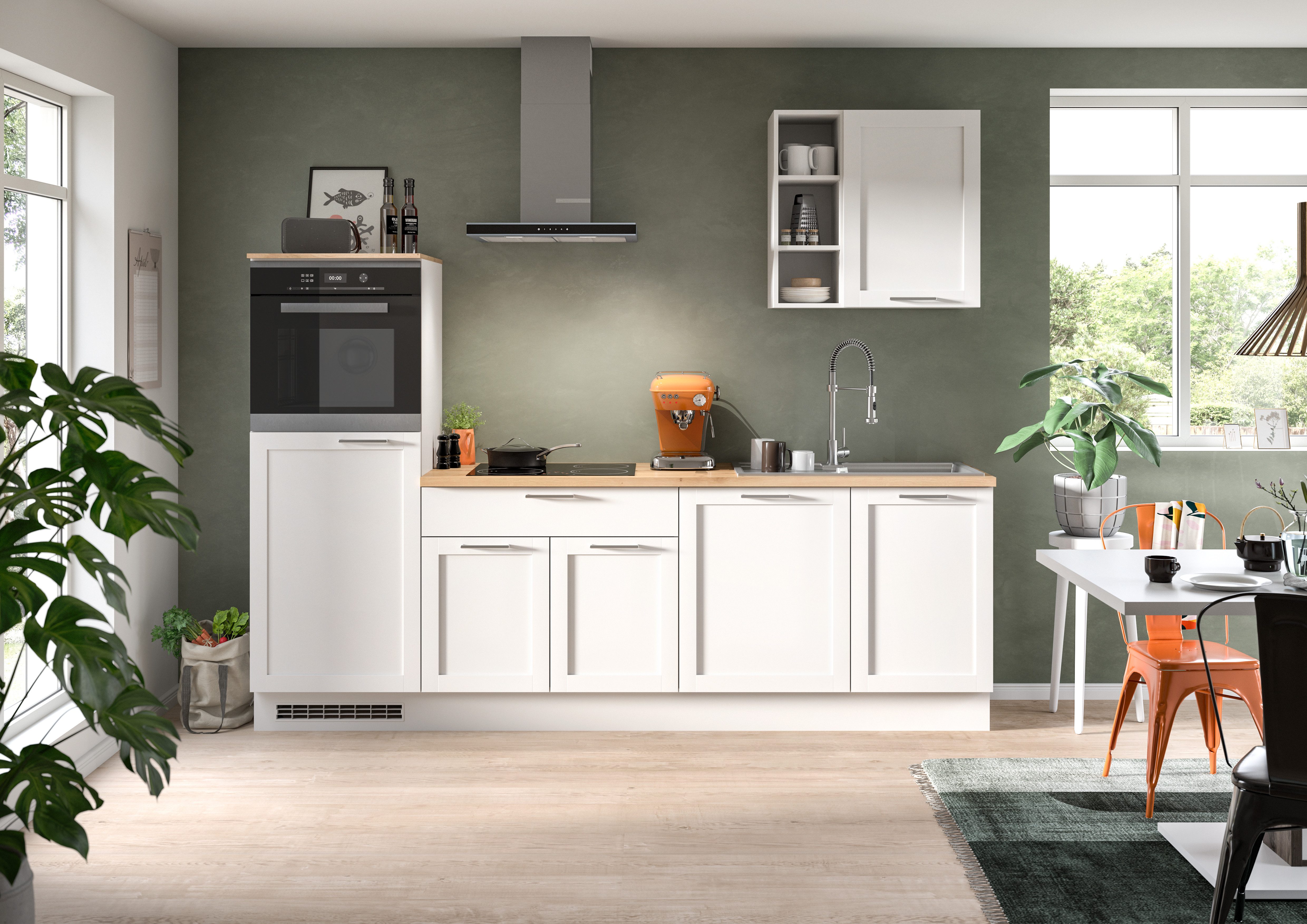 KOCHSTATION Küchenzeile "KS-Lulea", Breite 260 cm, ohne E-Geräte, mit 3 cm günstig online kaufen