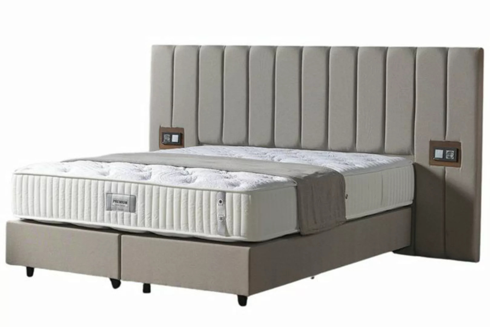 Villa Möbel Polsterbett Premium (Bett Set, 4-tlg., Bett Set aus Bettkasten, günstig online kaufen