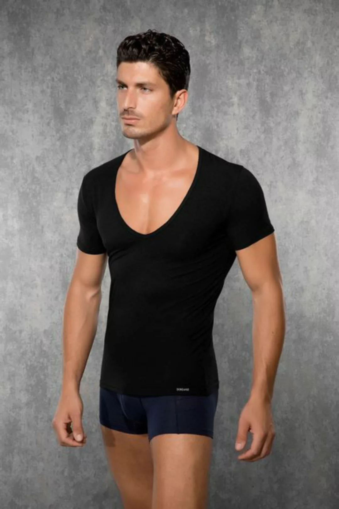 DOREANSE V-Shirt Deep V-Shirt Strech, Slimm, Baumwolle, Deep V Schnitt, Tie günstig online kaufen