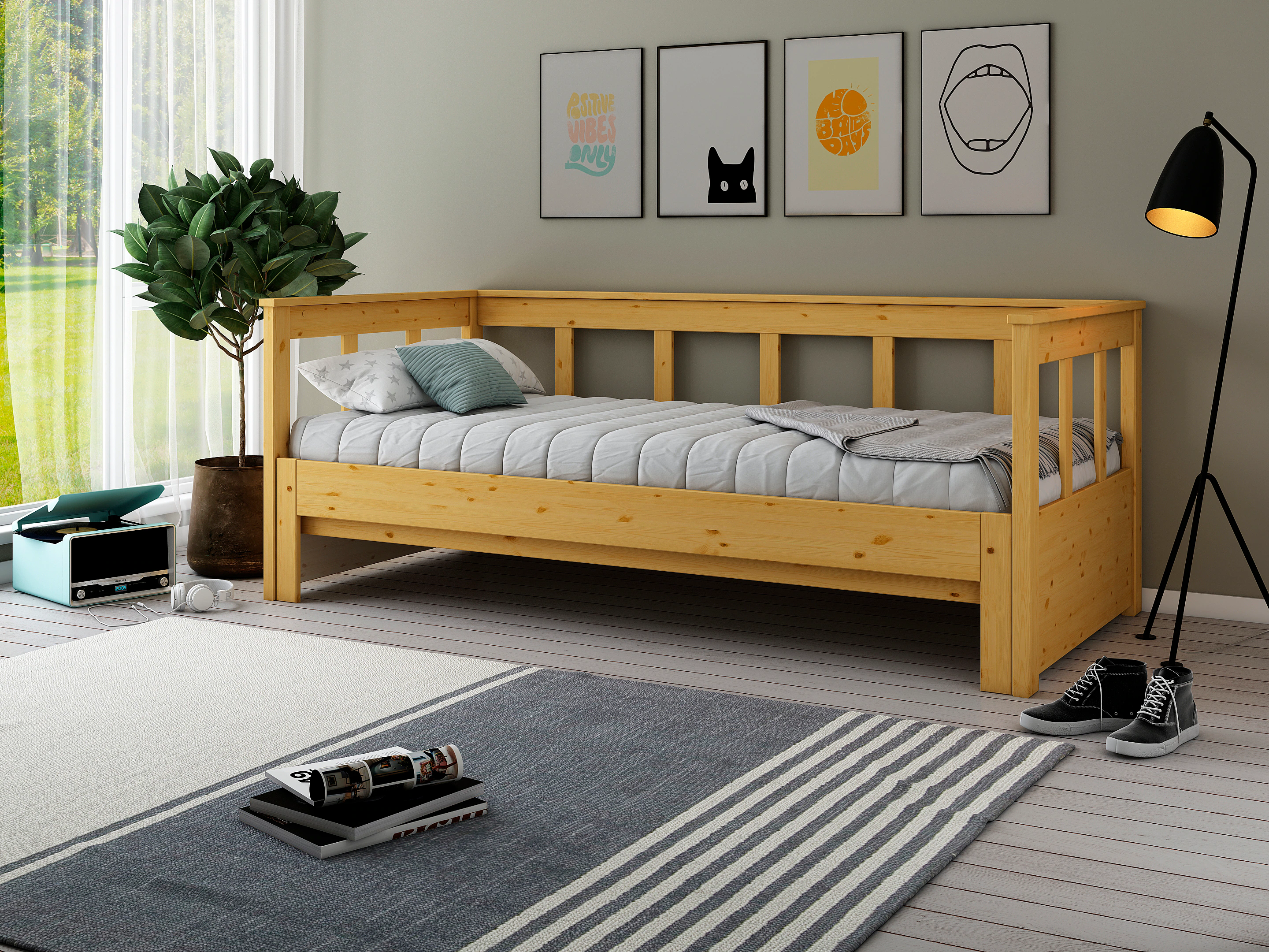 Home affaire Daybett ""AIRA" Kinderbett, Gästebett, Skandi- Design, Schubla günstig online kaufen