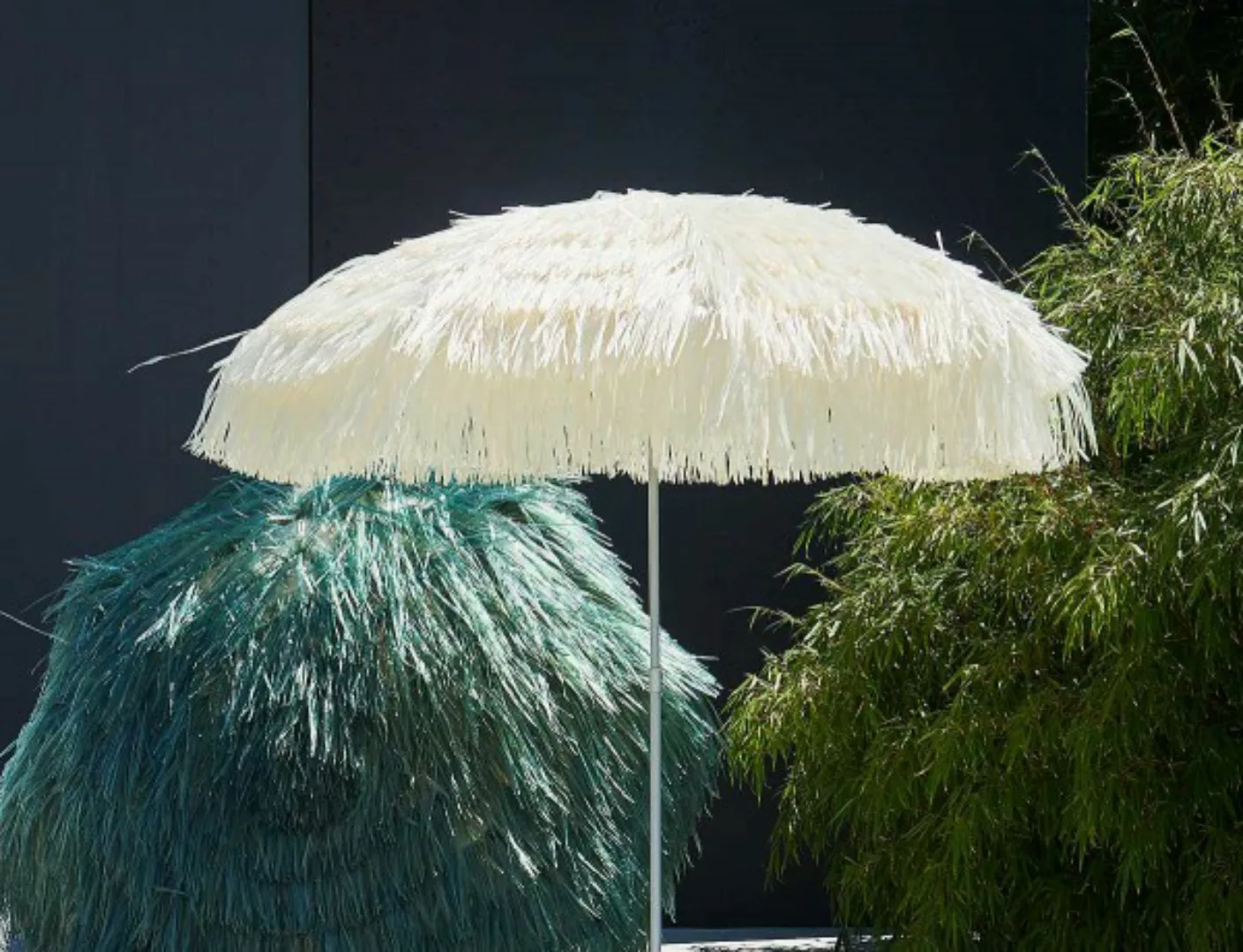 Hawaii - Sonnenschirm mit Fransen weiß günstig online kaufen