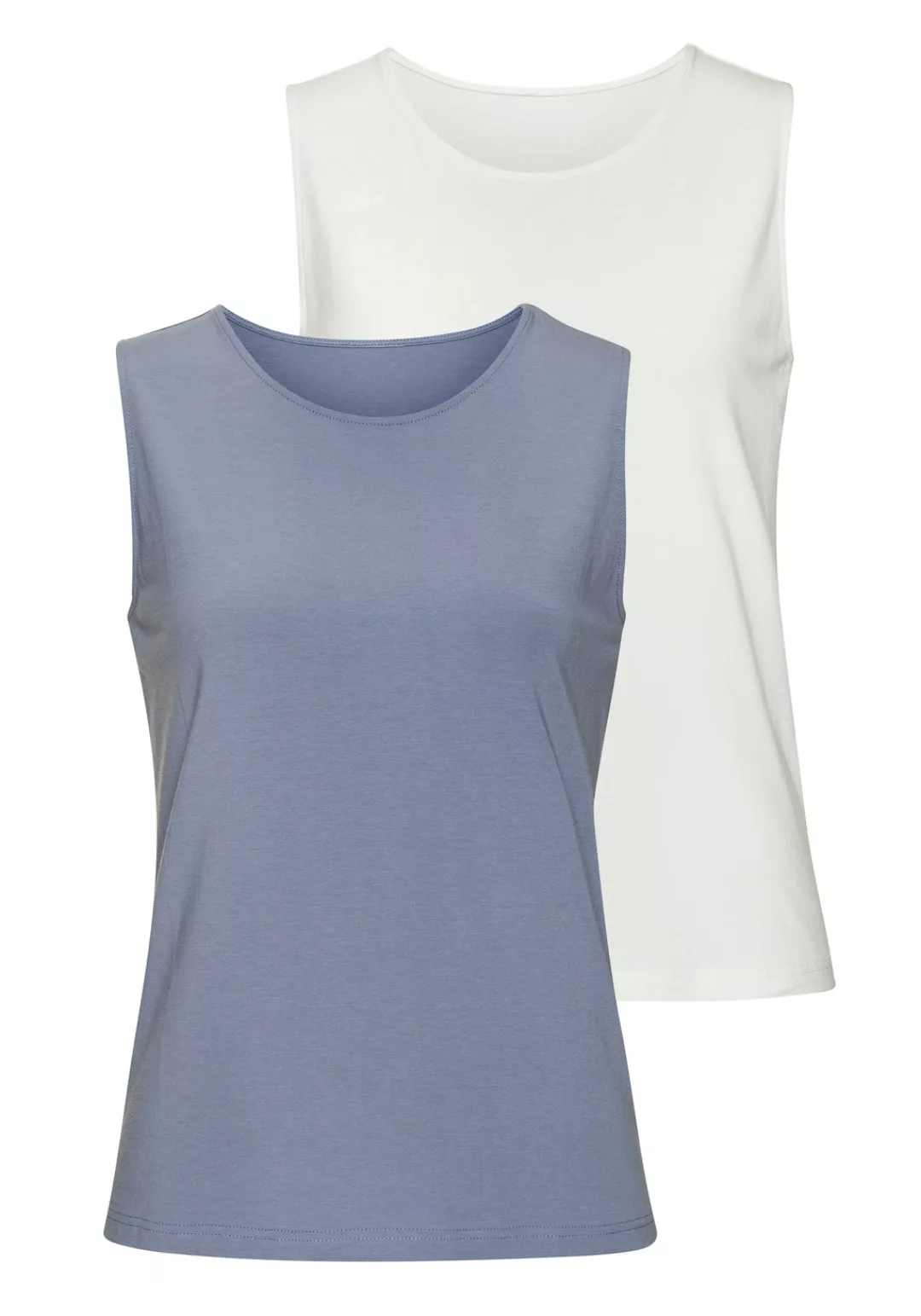 LASCANA Tanktop "aus elastischer Baumwoll-Modal-Qualität", (2er-Pack) günstig online kaufen